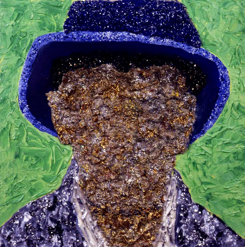 Personaje de la serie Buena Vista Social Club, 2001.
Técnica mixta sobre lienzo, 30 x 30 cm Tsu Chen Chen