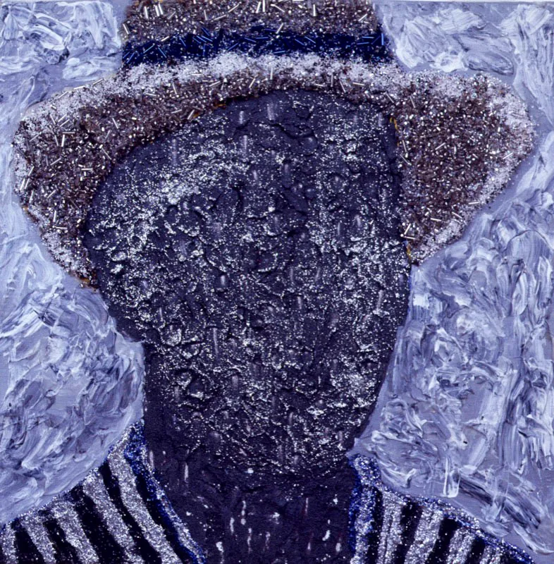 Personaje de la serie Buena Vista Social Club, 2001.
Técnica mixta sobre lienzo, 30 x 30 cm Tsu Chen Chen