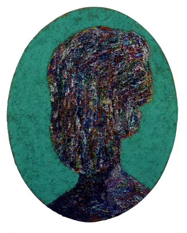 Claudia, 2001.
Técnica mixta sobre lienzo, 35 x 22 cm (oval)
Tsu Chen Chen