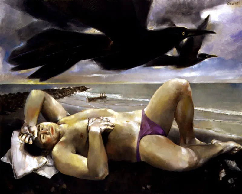 Sueo en la playa. 1995. leo sobre lienzo. 161 x 200 cm 