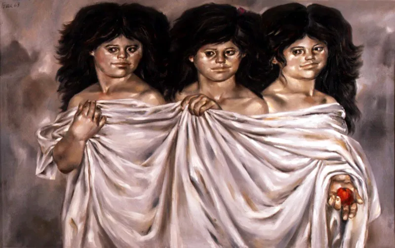 Las tres gracias. 1963. leo sobre lienzo. 123 x 200 cm 