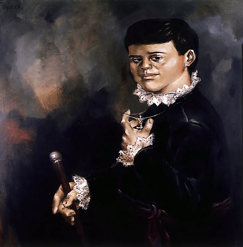 El caballero de negro. 1963. leo sobre lienzo. 119 x 118 cm 