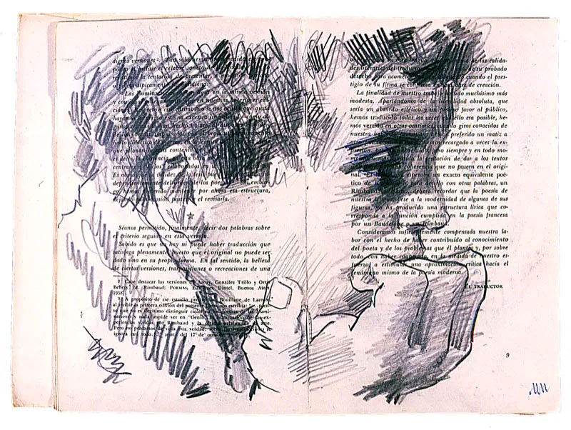 "Iluminaciones" de Arturo Rimbaud. 1962. Tcnica mixta sobre papel. 23 x 31 cm 