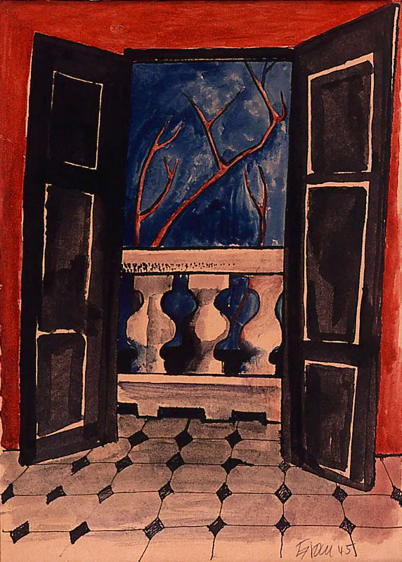 Puerta en Manga. 1945. Tinta y tmpera sobre papel. 34 x 25 cm 