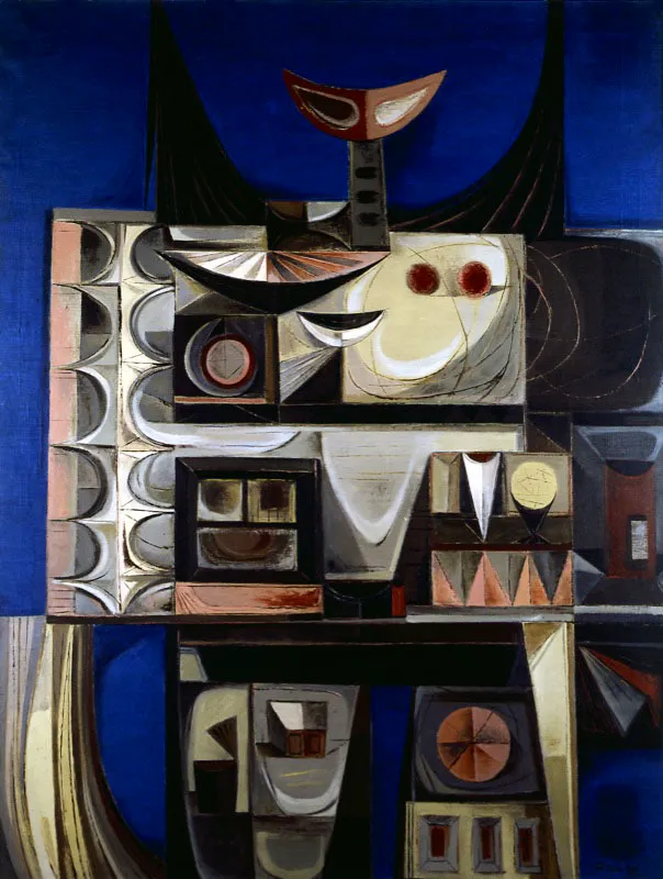 Elementos para un eclipse No.3. 1957. leo sobre lienzo. 158 x 120 cm 