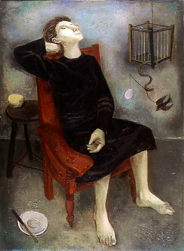 Silla roja. 1952. leo sobre lienzo. 110 x 80 cm 