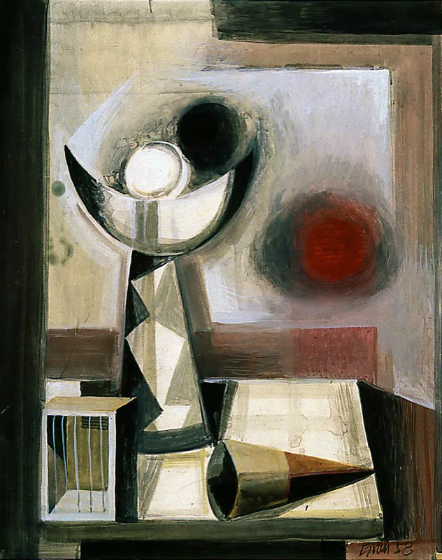 Bodegn lunar. 1958. Aguada sobre papel. 60 x 48 cm 