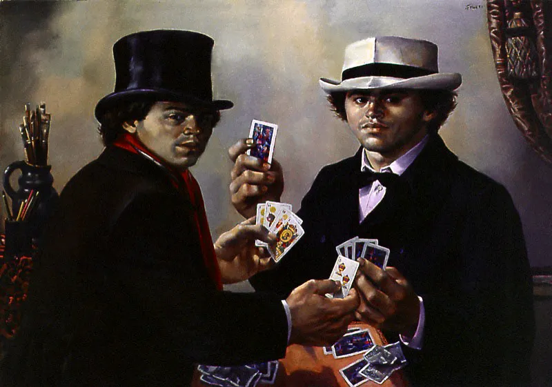 Los jugadores. 1981. leo sobre lienzo. 120 x 170 cm 