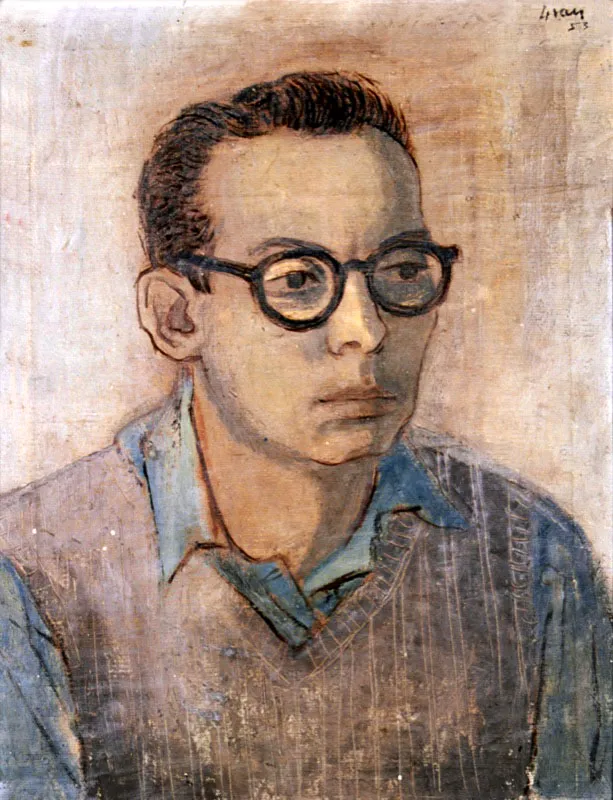 Autorretrato en gris. 1953. leo sobre lienzo. 45 x 36 cm 