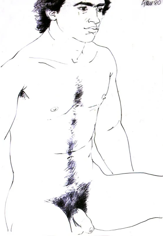 Desnudo masculino. 1980. Lpiz sobre papel. 42 x 30 cm 