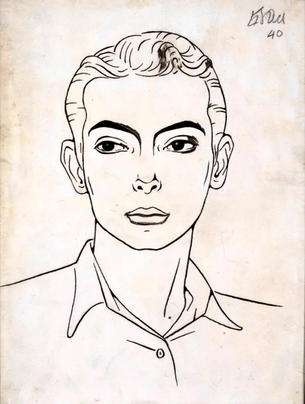 Autorretrato. 1940. Tinta sobre papel. 24,5 x 18,5 cm 