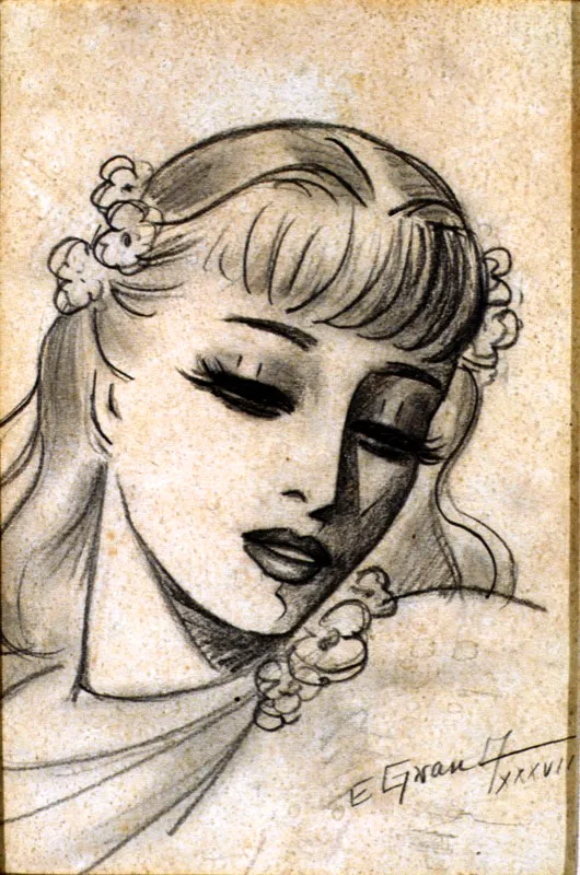 Romntica. 1937. Lpiz sobre papel. 16 x 10,5 cm 