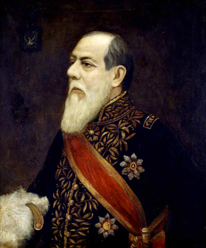 General Joaquín F. Vélez, bisabuelo paterno, candidato a la presidencia y representante de Colombia para la firma del primer Concordato con la Santa Sede. ca. 1890. Óleo de Valiente Cartagena.