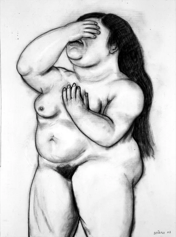 Mujer llorando. 
2003. 
Lpiz. 
107 x 80 cm 