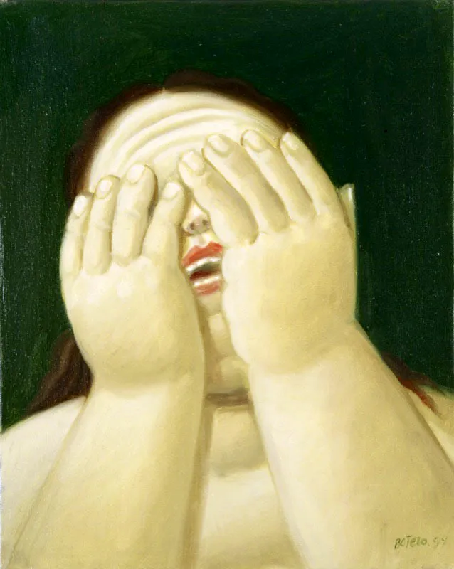 Mujer llorando.
1999.
leo sobre lienzo.
36 x 29 cm 