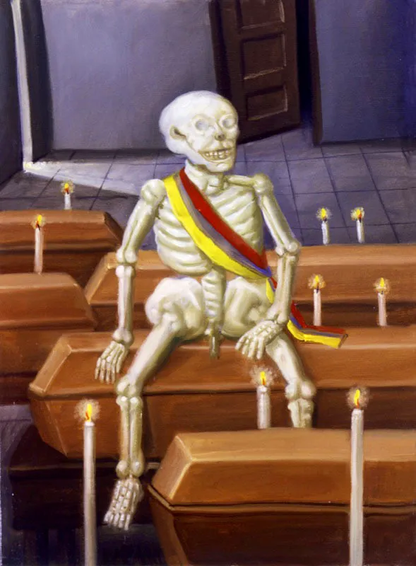 Viva la muerte. 
2001. 
leo sobre lienzo. 
44 x 33 cm 