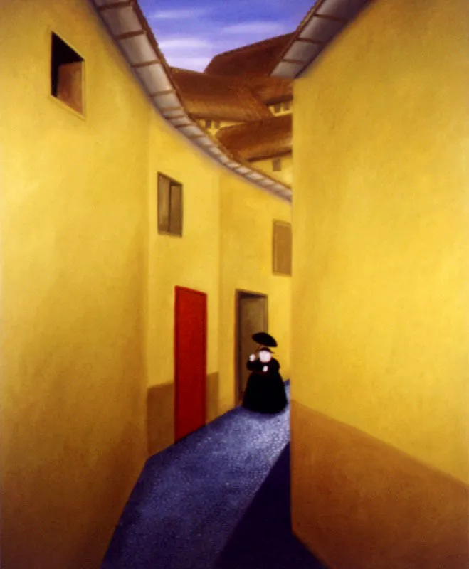 La calle. 
1980. 
leo sobre lienzo. 
218,5 x 180,5 cm 