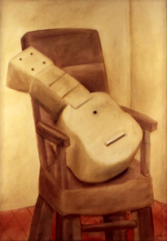 Silla con guitarra. 
1980. 
Acuarela. 
162,4 x 114,5 cm 