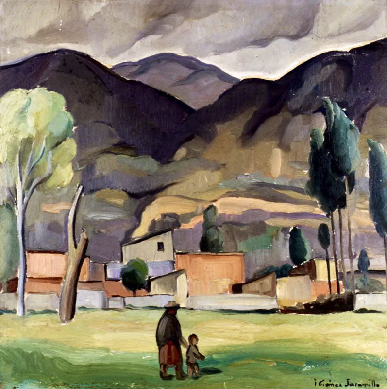 Camino a Chía / 1953 / Óleo sobre lienzo / 60 x 96 cm