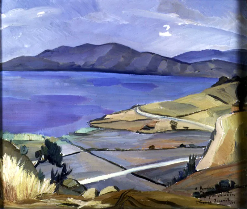 Laguna de Tota / 1957 / Óleo sobre lienzo / 60 x 80 cm