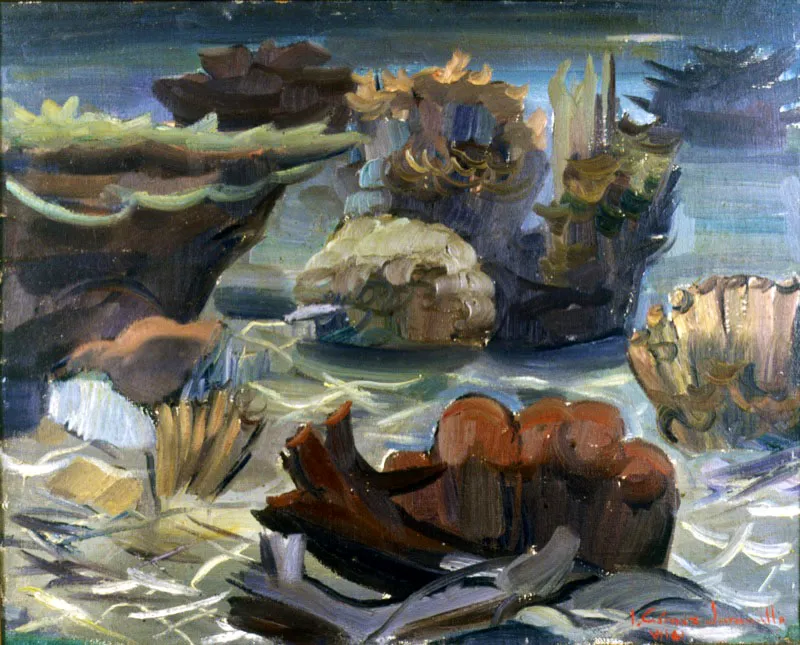 Paisaje submarino / 1961 / leo sobre lienzo / 65 x 80,5 cm 