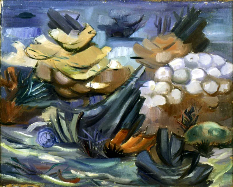 Paisaje submarino / 1961 / Óleo sobre lienzo / 65 x 81 cm
