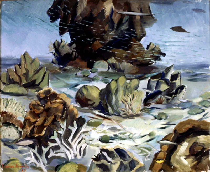 Paisaje submarino / 1953 / Óleo sobre lienzo / 65 x 80,5 cm