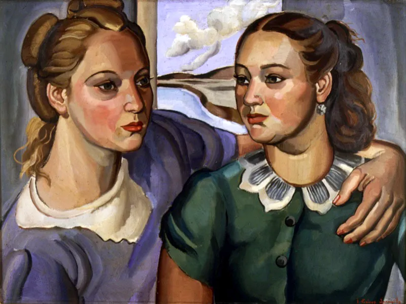 Margot y Elsa Villa / 1939 / leo sobre lienzo / 59 x 80 cm 