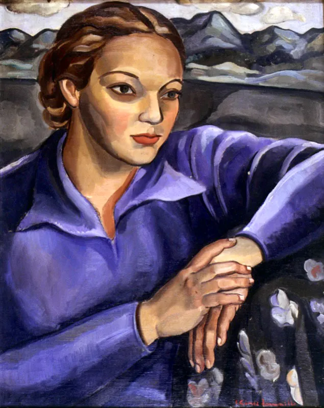 Retrato en azul / sf / Óleo sobre lienzo / 79 x 63,5 cm