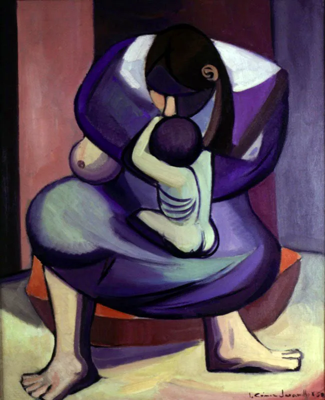 Madre e hijo / sf / Óleo sobre lienzo / 80 x 71 cm