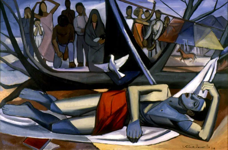 Colombia llora a un estudiante / 1958 / Óleo sobre lienzo / 97 x 156 cm