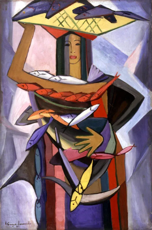 Vendedora de pescado / 1955 / leo sobre lienzo / 120 x 80 cm 