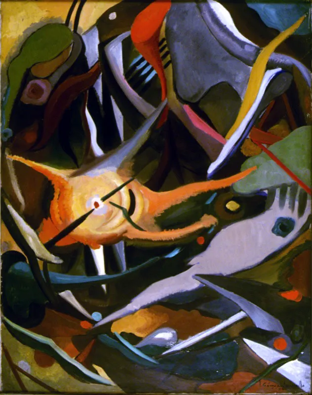 Un grito en la selva / 1954 / leo sobre lienzo / 142 x 111 cm 