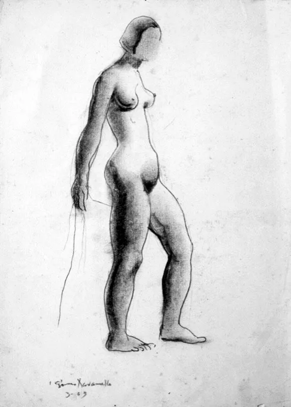 Desnudo / 1933 / Carboncillo sobre papel / 30 x 25 cm