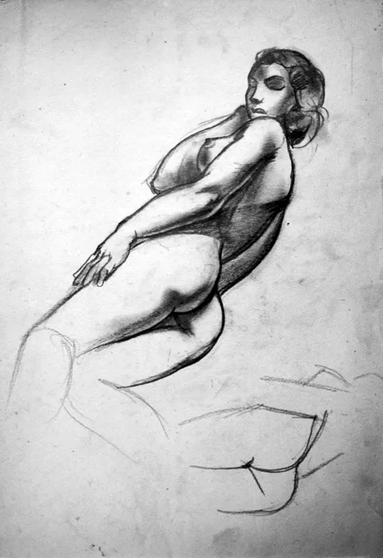 Desnudo / sf / Carboncillo sobre papel / 30 x 25 cm