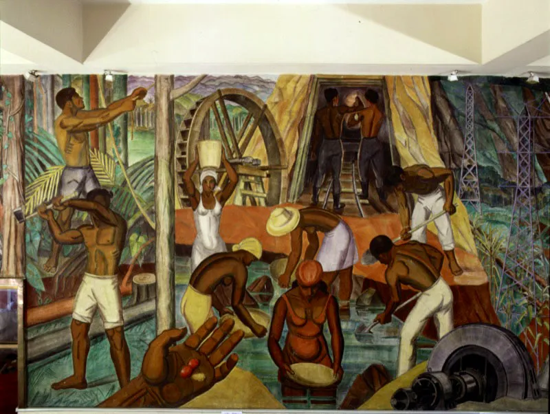 Antioquia la grande, mural en la sede del Banco de Colombia, Medellín / 1966 / Fresco / 5,80 x 16,65 m