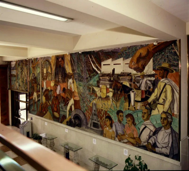 Antioquia la grande, mural en la sede del Banco de Colombia, Medellín / 1966 / Fresco / 5,80 x 16,65 m