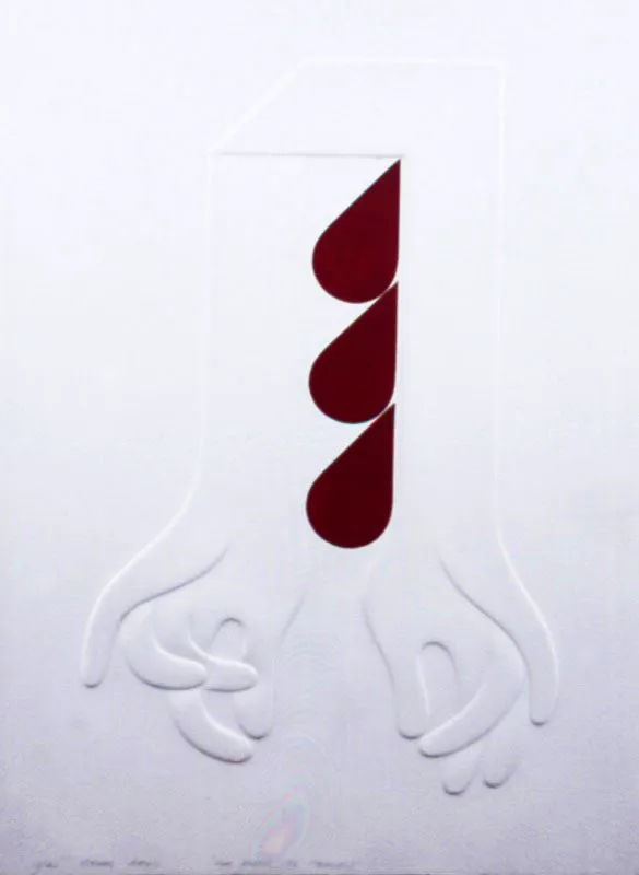 Omar Rayo, Las manos de Herodes. 1970. Intaglio, 76 x 55 cm