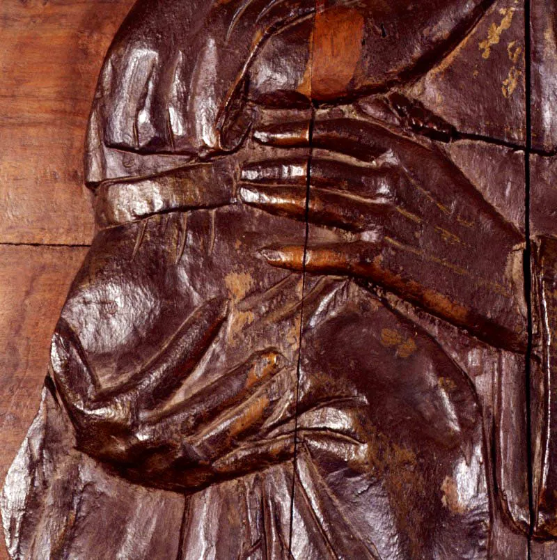 Taller Neogranadino. San Antonio de Padua, siglo xviii. 
Medio relieve en madera, 162 x 221 x 8 cm 