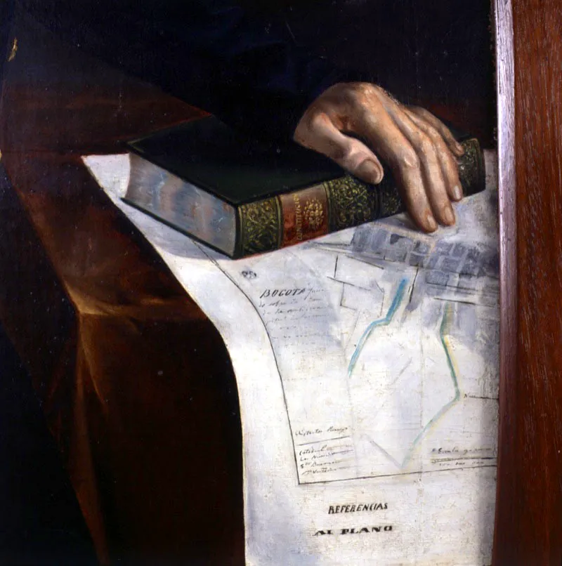 José María Espinosa. Tomás Cipriano de Mosquera (detalle), siglo xix.
Óleo sobre lienzo, 155,4 x 117 cm
