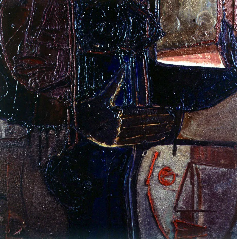 Leopoldo Richter. Familia indgena, 1958. 
leo sobre madera preparada con arena y casena, 90 x 60 cm 