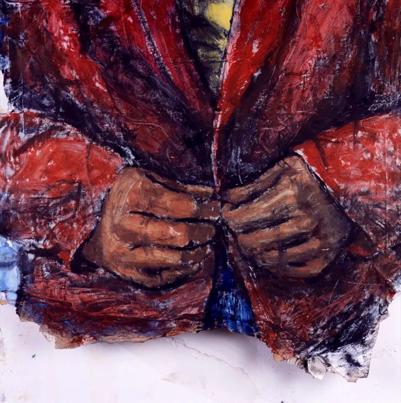 Alberto Sojo. Vmonos, 2003. 
leo sobre papel, 75 x 73 x 5 cm 