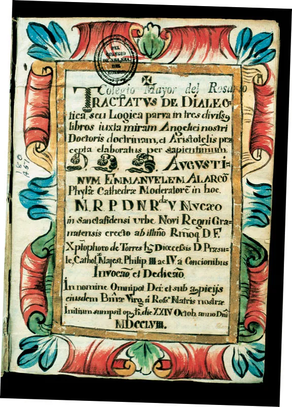 Manuscrito, Tractatus de dialectica, Agustín Manuel de Alarcón y Castro, 1758.