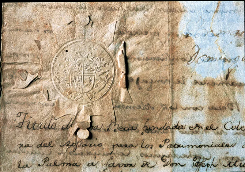 Sello virreinal de José de Ezpeleta.