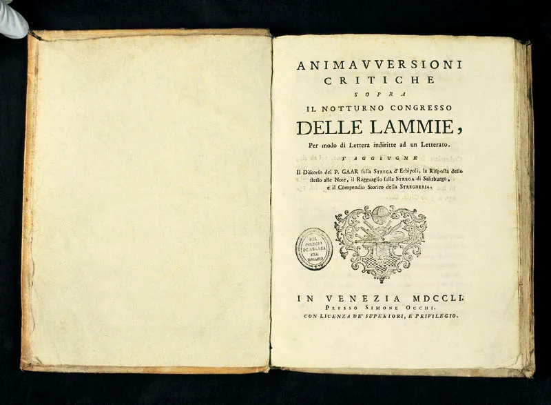 Animavversionni critiche sopra il notturno congresso delle lammie. Varios, Venecia, 1751. 