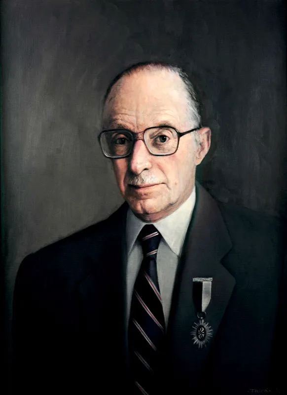 Rector Carlos Holgun Holgun. 
(1973-1978). 
leo sobre tela, 84 x 66 cm, 1978. 
Justiniano Durn 