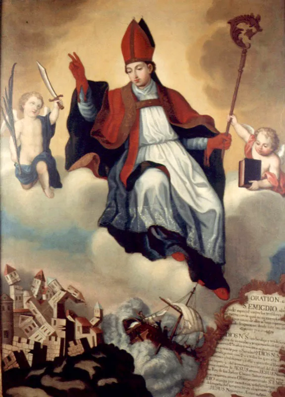 San Emigdio. 
leo sobre tela, 98,5 x 69,8 cm, finales del siglo xviii. 
Atribuido a Joaqun Gutirrez 