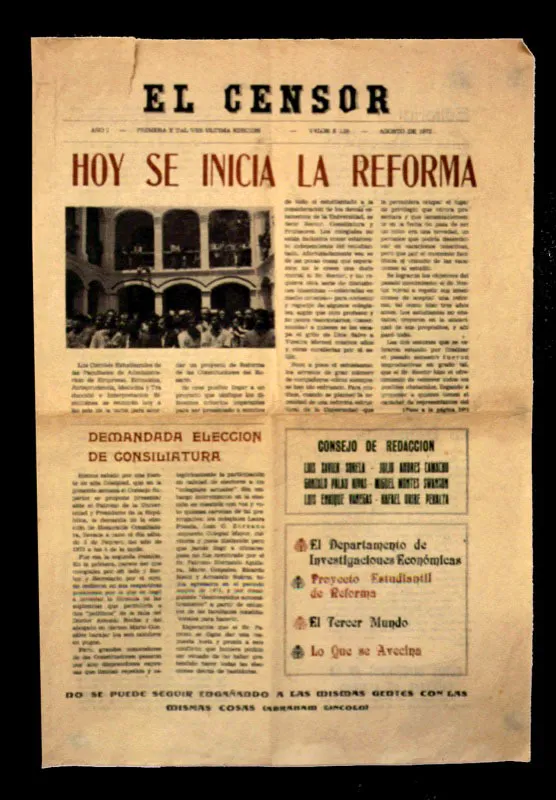 La revolucin de mayo de 1968, con epicentro en Pars, tambin lleg hasta el claustro, como lo muestra este afiche.  