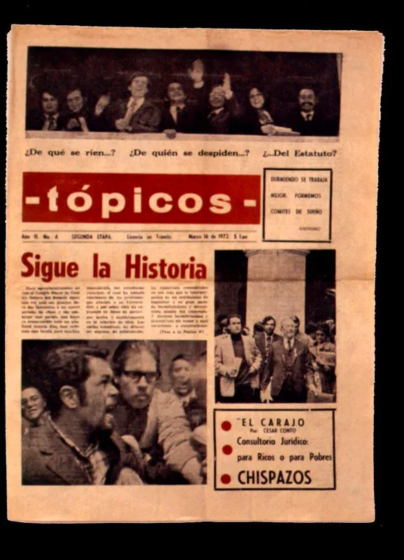 La revolucin de mayo de 1968, con epicentro en Pars, tambin lleg hasta el claustro, como lo muestra este afiche.  