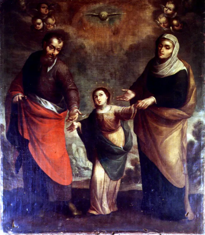 La Virgen nia con san Joaqun y santa Ana. 
leo sobre tela, 188 x 160 cm, segunda mitad del siglo xvii. 
Gregorio Vsquez de Arce y Ceballos (1638-1711) 